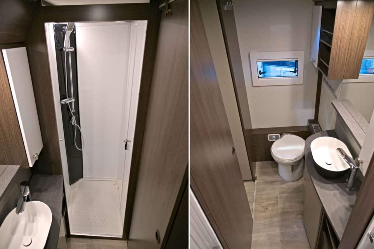 Polar Blueline 590 BFW (2025) - Lussuosa roulotte per un massimo di 5 persone 7 polar blueline 590 bfw bad mit dusche caravan salon 2024 c jalil landero flores